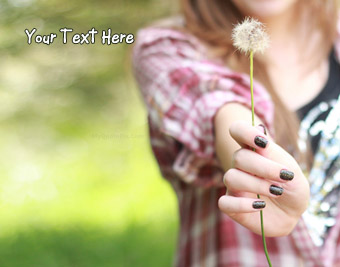 Girl Holding Dandelion Flower quote pictures